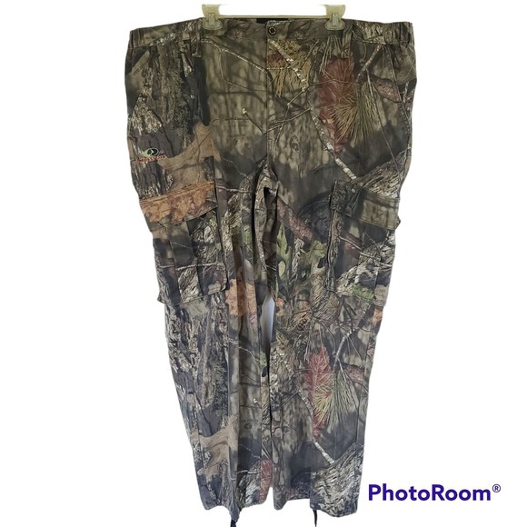 Mossy Oak cargo Hunting Pants size XXXL (38/50) stretchy waist ankle draw string